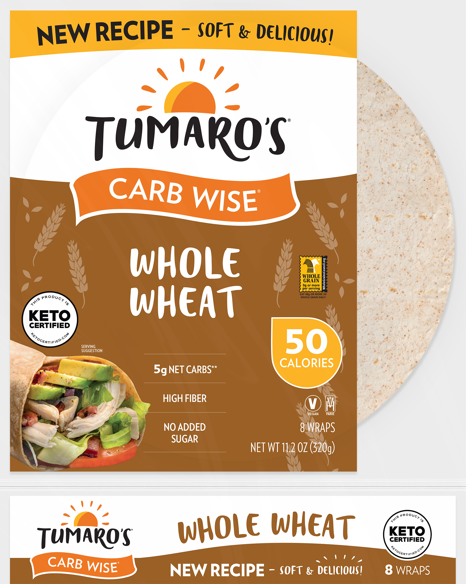 Tumaro's Whole Wheat Carb Wise Wraps