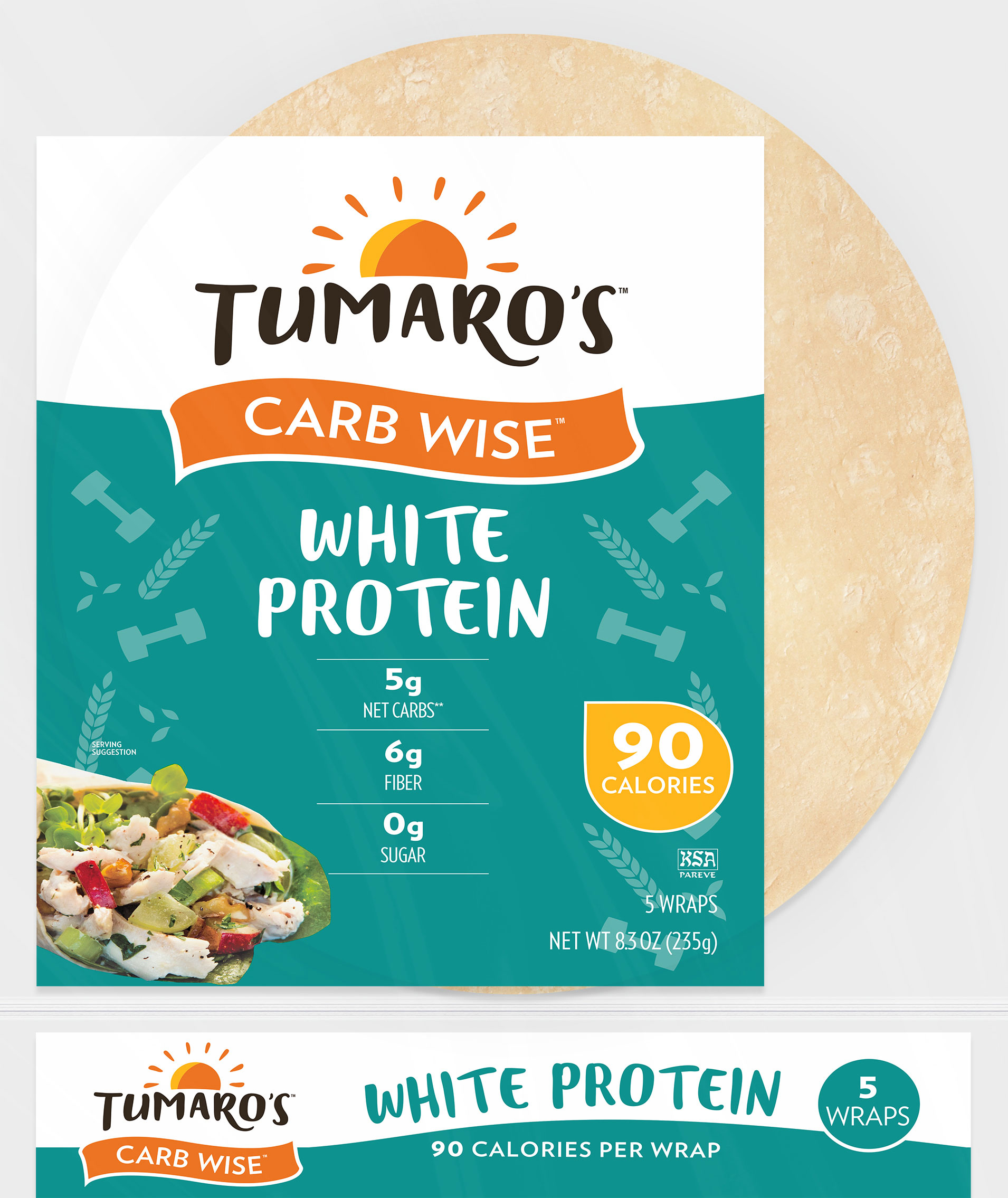 White Protein Carb Wise™ Wraps front packaging